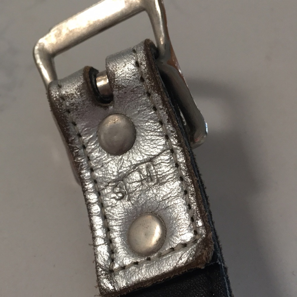 Silver spiked leather lead collar costume Fetish Halloween GoGo Dancer - Picture 12 of 12